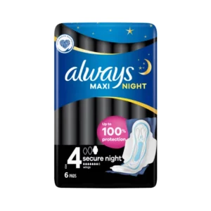 Always Maxi Night Sanitary Pads with Wings size 4, 6 pcs