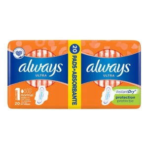 Always Ultra Normal Sanitary Pads with Wings size 1, 20 pcs
