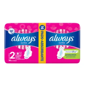 Always Ultra Super Sanitary Pads with Wings size 2, 16 pcs