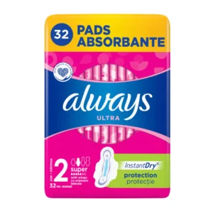 Always Ultra Super Sanitary Pads with Wings size 2, 32 pcs