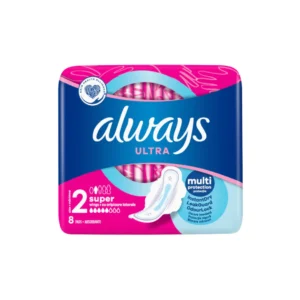 Always Ultra Super Sanitary Pads with Wings size 2, 8 pcs