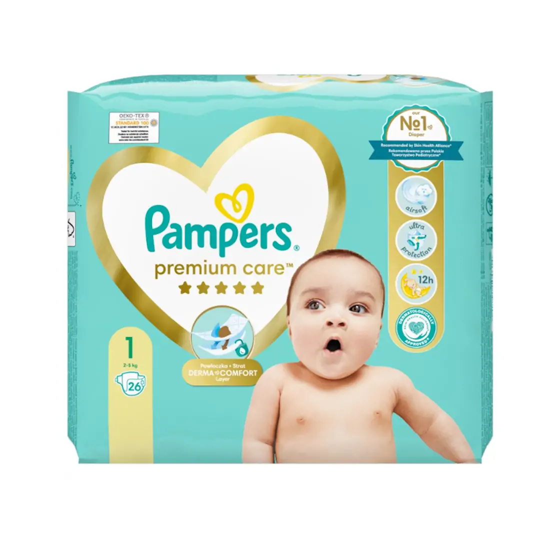 Pampers Premium Care Diapers size 1, 26pcs