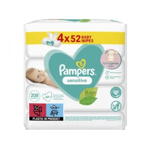 Pampers Sensitive Wipes 4x52pcs