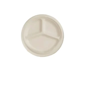 3-compartment sugar cane plate